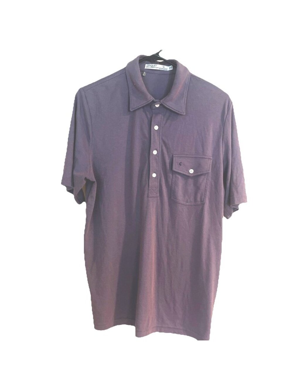 Criquet Polo Shirt Mens Medium Purple Cotton Austin Texas Preppy